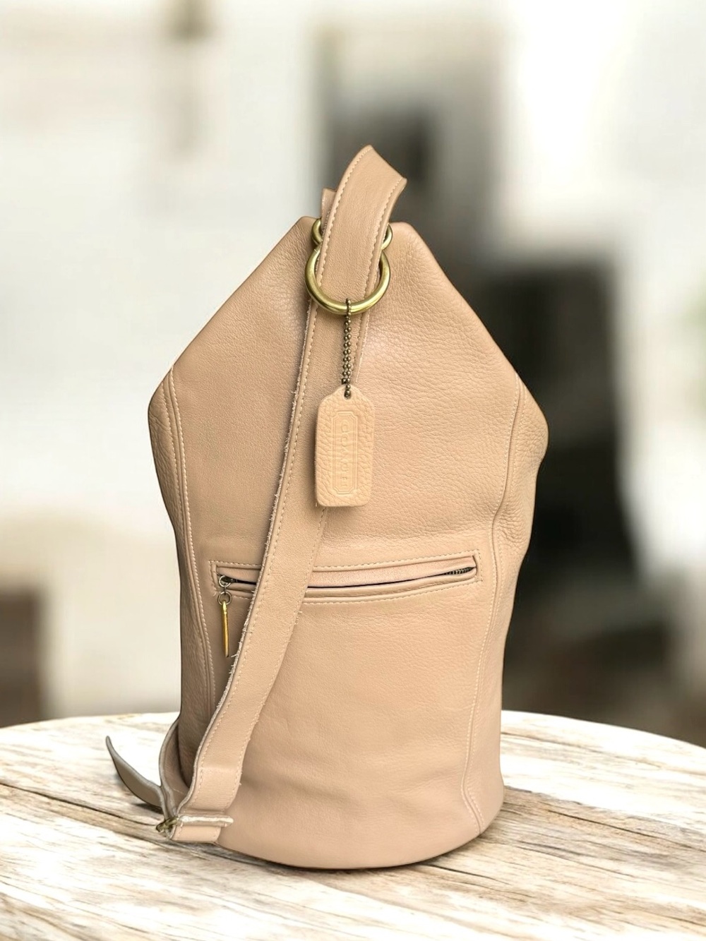 Rare Coach Vintage Sonoma Leather Flat Pack Backpack Sling Bag